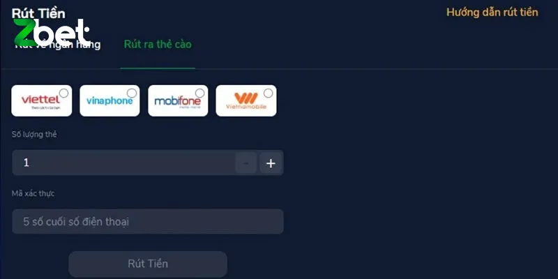Rút tiền Zbet bằng 3 phương thức đơn giản